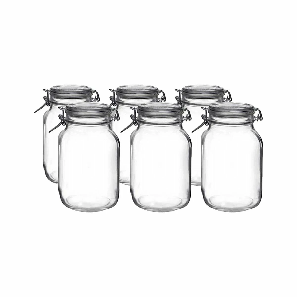 Bormioli Rocco 2L Swing Top Fido Glass Jars | 6-pack 3 Bormioli Rocco 2L Swing Top Fido Glass Jars | 6-pack