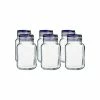 Bormioli Rocco 2L Swing Top Fido Glass Jars - Blue Lid | 6-pack