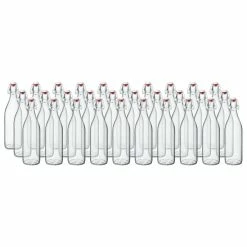 Bormioli Rocco 33.75oz Swing Top Giara Glass Bottles - Clear | 30-pack