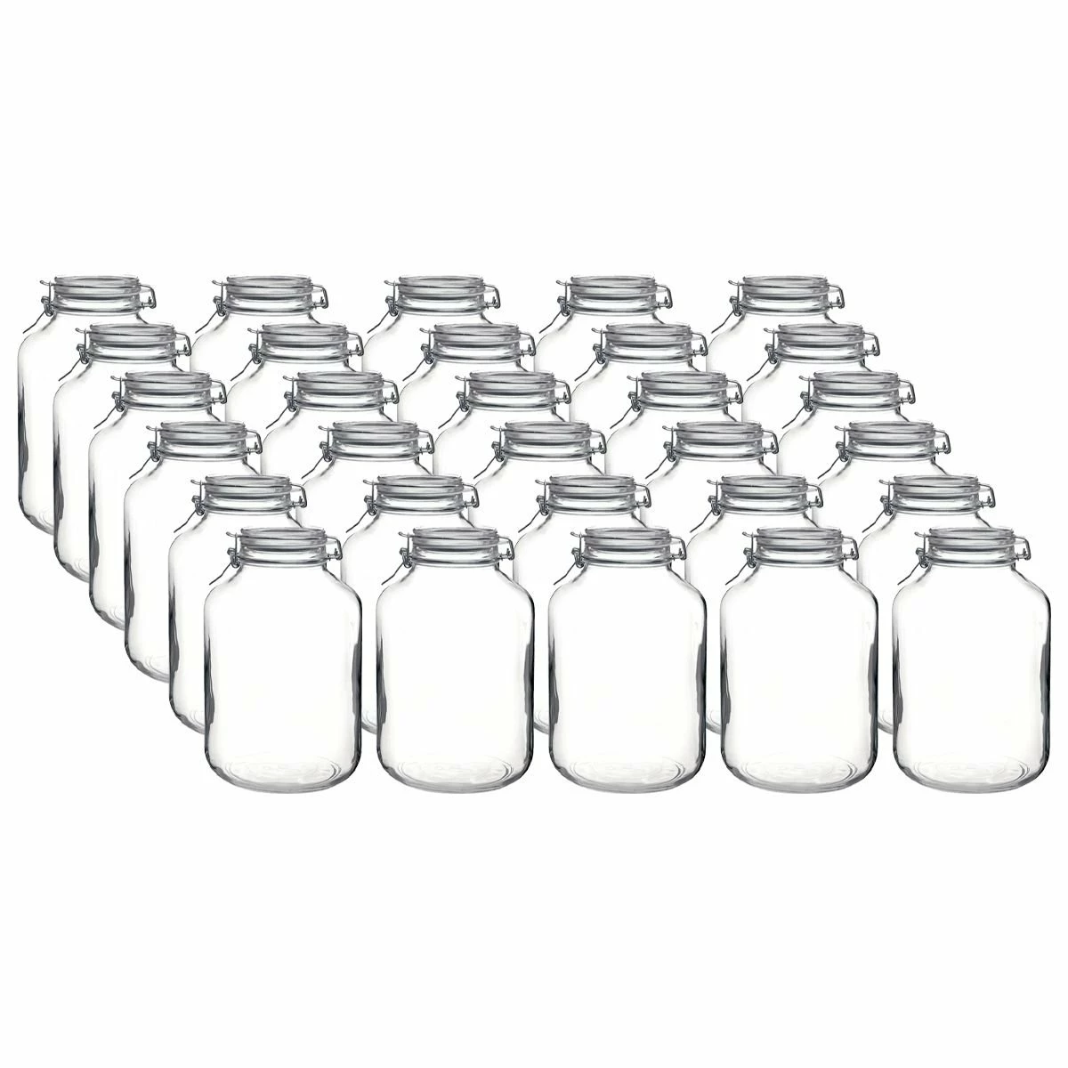 Bormioli Rocco 5L Swing Top Fido Glass Jars | 30-pack 3 Bormioli Rocco 5L Swing Top Fido Glass Jars | 30-pack