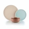 Everything Kitchens Modern Flat 12-Piece Dinnerware Set | Soft Pink, Dusty Blue, Terracotta 1 Everything Kitchens Modern Flat 12-Piece Dinnerware Set | Soft Pink, Dusty Blue, Terracotta -Dinnerware Sales ekb ekx 12dwsetpbt