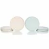 Everything Kitchens Modern Flat 8-Piece Dinner Plate Set | Soft Pink & Stone Gray -Dinnerware Sales ekb ekx 8dp pkst