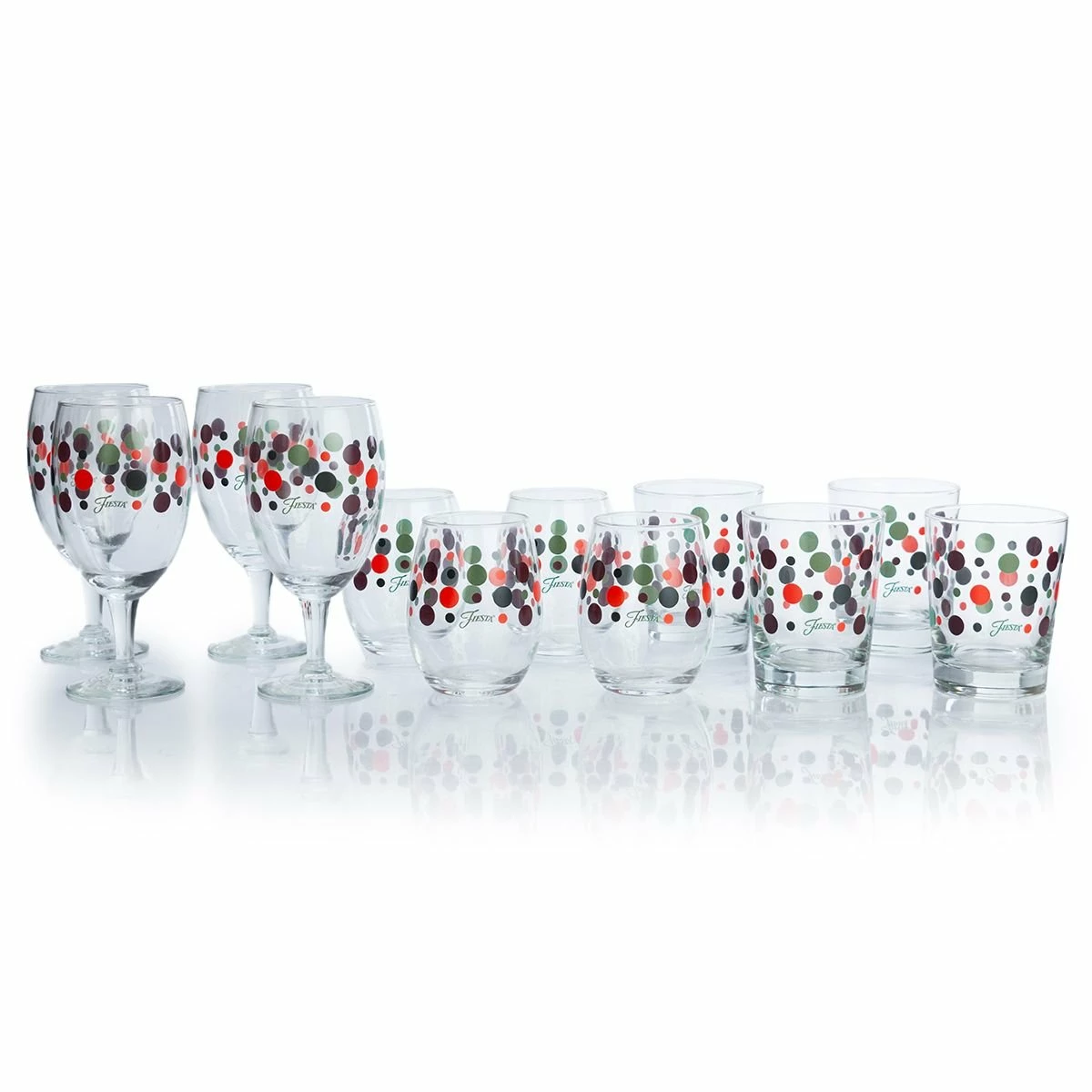 Fiesta® Drinkware Set Of 12 | Slate Fiesta® Dots 3 Fiesta® Drinkware Set Of 12 | Slate Fiesta® Dots