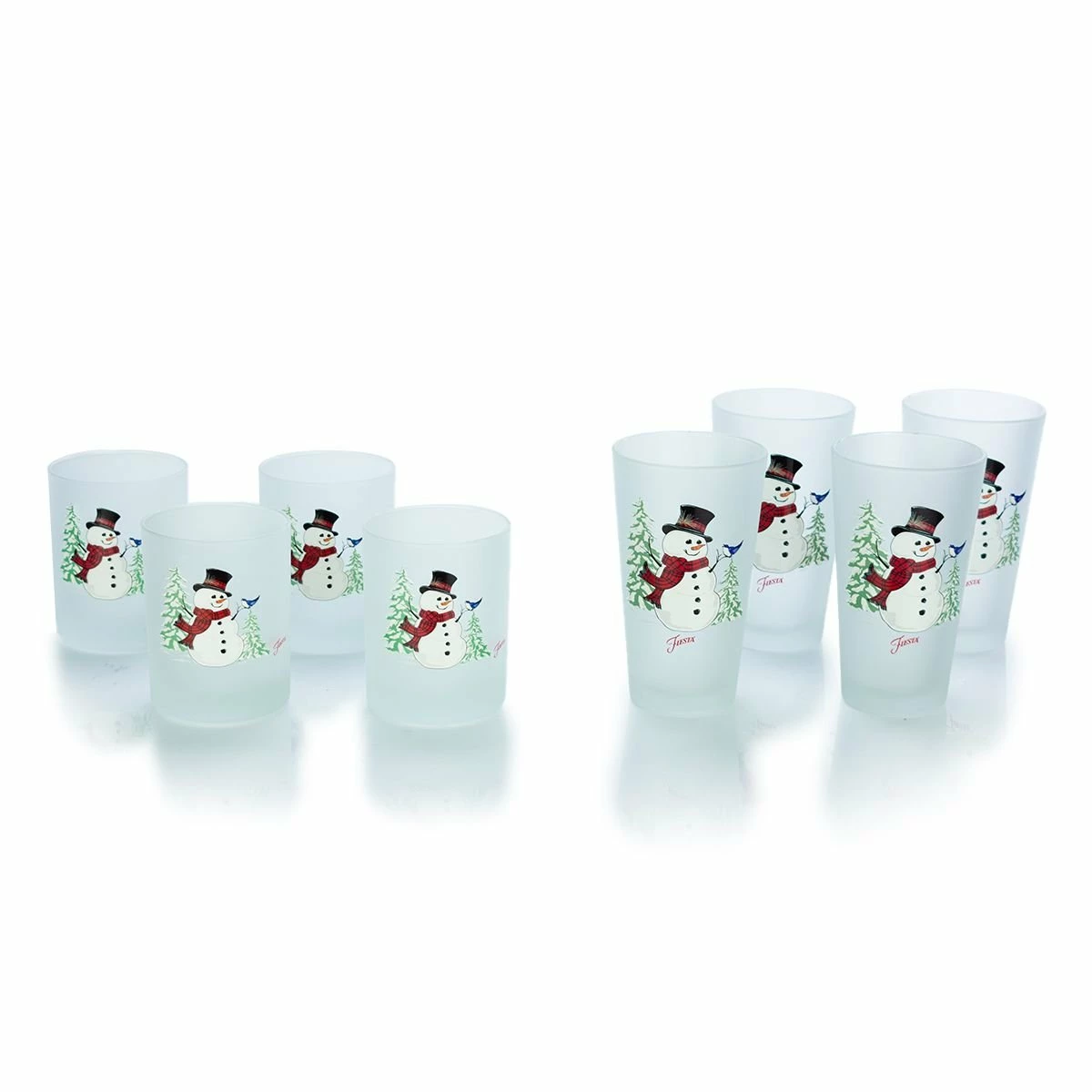 Fiesta® Drinkware Set Of 8 | Snowman 3 Fiesta® Drinkware Set Of 8 | Snowman