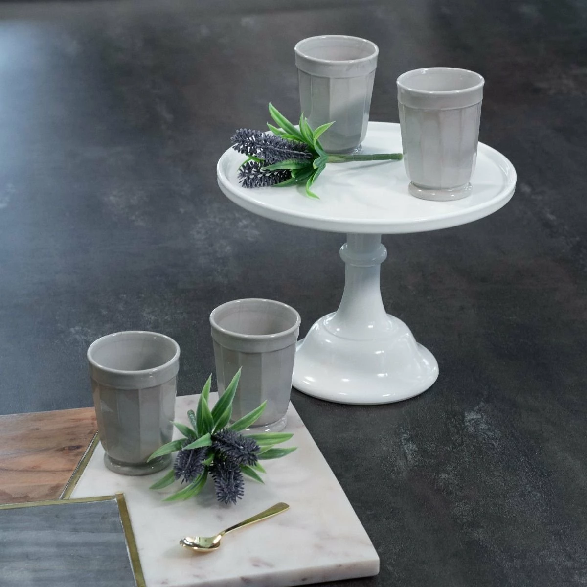 Mosser Glass 4-Piece 6oz Panel Tumbler Set | Marble 4 Mosser Glass 4-Piece 6oz Panel Tumbler Set | Marble - Image 2