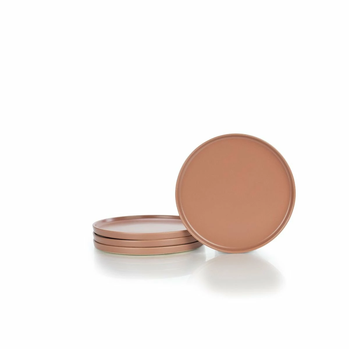 Everything Kitchens Modern Flat 24-Piece Dinnerware Set | Beige, Terracotta, Brown 6 Everything Kitchens Modern Flat 24-Piece Dinnerware Set | Beige, Terracotta, Brown - Image 4