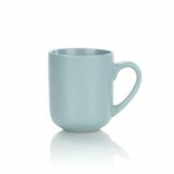 Everything Kitchens Modern Flat 15oz Mugs (Set Of 4) | Dusty Blue -Dinnerware Sales ekx mg bl individual