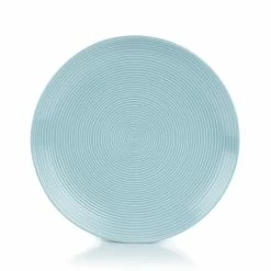 Everything Kitchens Modern Colorful Neutrals - Rippled 16-Piece Dinnerware Set - Glazed | Blue -Dinnerware Sales ekx tdp bl 1 1