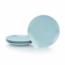Everything Kitchens Modern Colorful Neutrals - Rippled 16-Piece Dinnerware Set - Glazed | Blue -Dinnerware Sales ekx tdp bl 1