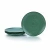 Everything Kitchens Modern Colorful Neutrals - Rippled 10.5" Dinner Plates (Set Of 4) - Matte | Green -Dinnerware Sales ekx tdp gr