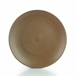 Everything Kitchens Modern Colorful Neutrals - Rippled 10.5" Dinner Plates (Set Of 4) - Matte | Mocha -Dinnerware Sales ekx tdp tn