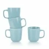 Everything Kitchens Modern Colorful Neutrals - Rippled 12oz Mugs (Set Of 4) - Glazed | Blue