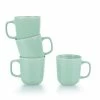 Everything Kitchens Modern Colorful Neutrals - Rippled 12oz Mugs (Set Of 4) - Glazed | Light Green -Dinnerware Sales ekx tmg tl 2