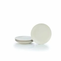 Everything Kitchens Modern Colorful Neutrals - Rippled 8" Side Plates (Set Of 4) - Matte | Beige