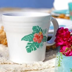 Fiesta® 15oz Tapered Mugs Set Of 4 | Aloha (White) -Dinnerware Sales fiesta mug aloha