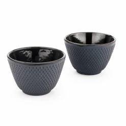 Bredemeijer Xilin Cast Iron Tea Mugs Set Of 2 | Blue -Dinnerware Sales g004b detail2 1