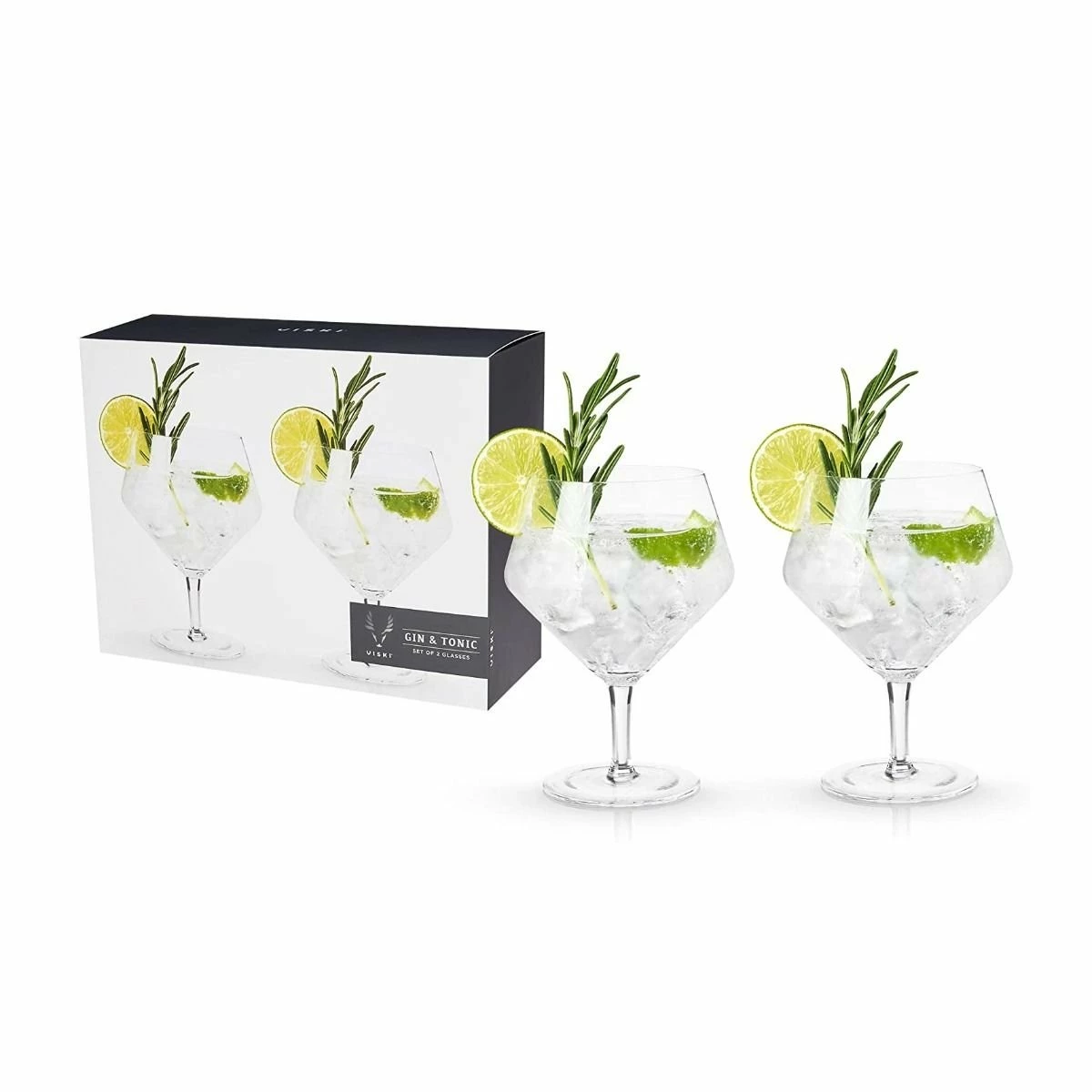 Viski® Angled Crystal Gin & Tonic Glasses 9 Viski® Angled Crystal Gin & Tonic Glasses - Image 7