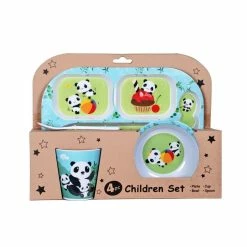 Fuji Merchandise 4-Piece Melamine Children's Dinnerware Set | Panda