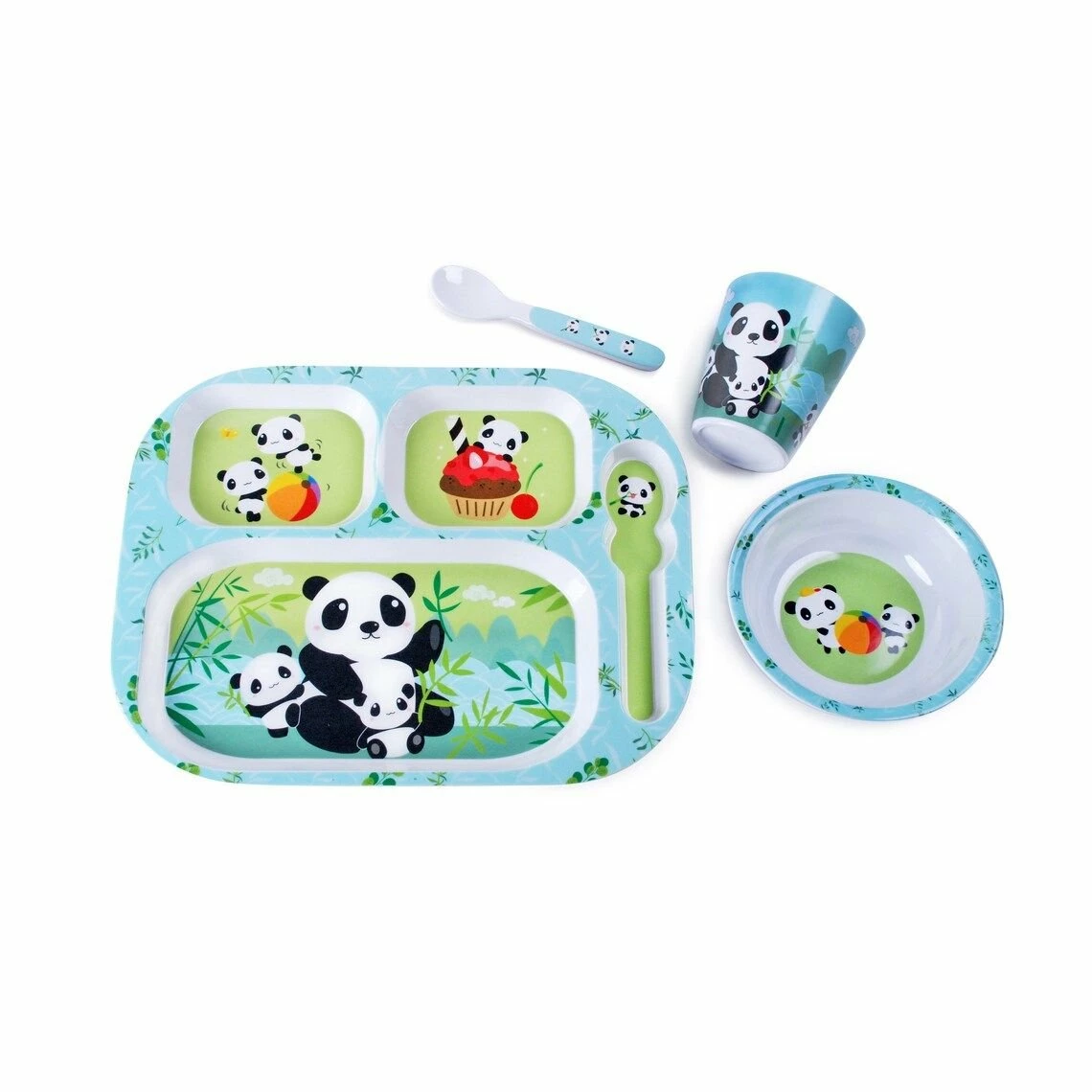 Fuji Merchandise 4-Piece Melamine Children's Dinnerware Set | Panda 4 Fuji Merchandise 4-Piece Melamine Children's Dinnerware Set | Panda - Image 2
