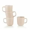 Everything Kitchens Modern Colorful Neutrals - Rippled 12oz Mugs (Set Of 4) - Glazed | Blush Pink -Dinnerware Sales kx tmg pk 2