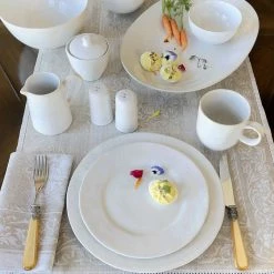 Carmel Ceramica Cozina 10.5" Dinner Plate | White -Dinnerware Sales lifestyle3 1 1