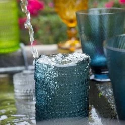 Fortessa D&V Jupiter Ice Beverage Glass (13oz) | Cornflower -Dinnerware Sales lifestyle blue jup 2