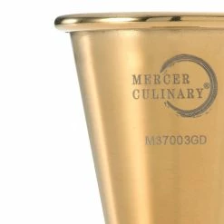 Mercer Barfly 1oz X 1.5oz Japanese Style Jigger | Gold Plated -Dinnerware Sales m37003gd barfly gold plated jigger 1.5oz closeup