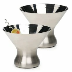 RSVP International RSVP Endurance Stemless Stainless Steel Martini Glass -Dinnerware Sales mart ns v3 1000