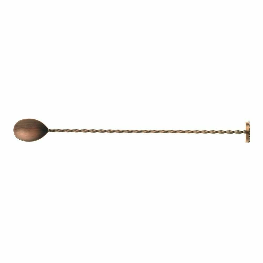 Mercer Barfly 11.8" Bar Spoon With Muddler | Antique Copper 4 Mercer Barfly 11.8" Bar Spoon With Muddler | Antique Copper - Image 2