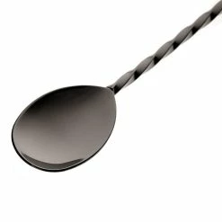 Mercer Barfly 11.8" Bar Spoon With Muddler | Gun Metal Black -Dinnerware Sales mercer barfly 11.8 inch black bar spoon with muddler spoon