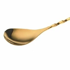 Mercer Barfly 15.75" Bar Spoon With Strainer | Gold Plated -Dinnerware Sales mercer barfly 15.75 inch gold plated bar spoon with strainer spoon
