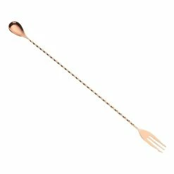 Mercer Barfly 15.75" Bar Spoon With Fork | Copper Plated
