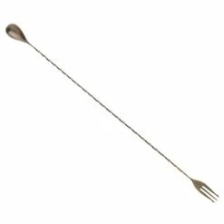 Mercer Barfly 19.6" Bar Spoon With Fork | Antique Copper