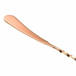 Mercer Barfly 13.2" Japanese-Style Bar Spoon | Copper Plated -Dinnerware Sales mercer barfly copper plated japanese style bar spoon machined end