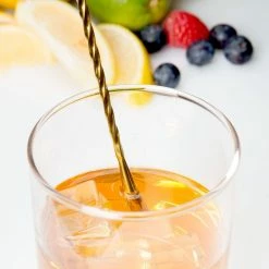 Mercer Barfly 11.8" Classic Bar Spoon | Gold Plated -Dinnerware Sales mercer barfly gold plated teardrop bar spoon mixing