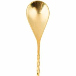 Mercer Barfly 11.8" Classic Bar Spoon | Gold Plated -Dinnerware Sales mercer barfly gold plated teardrop bar spoon spoon end