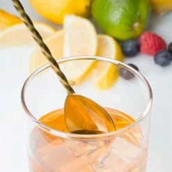 Mercer Barfly 11.8" Classic Bar Spoon | Gold Plated -Dinnerware Sales mercer barfly gold plated teardrop bar spoon stirring