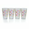 Fiesta® 16oz Cooler Glassware (Set Of 4) | Frosted Multi-Color Dots -Dinnerware Sales mlt215f set4