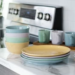 Everything Kitchens Modern Colorful Neutrals - Rippled 10.5" Dinner Plates (Set Of 4) - Glazed | Butter Yellow 14 Everything Kitchens Modern Colorful Neutrals - Rippled 10.5" Dinner Plates (Set Of 4) - Glazed | Butter Yellow -Dinnerware Sales modern ripple glazed squares 0008 dsc0089