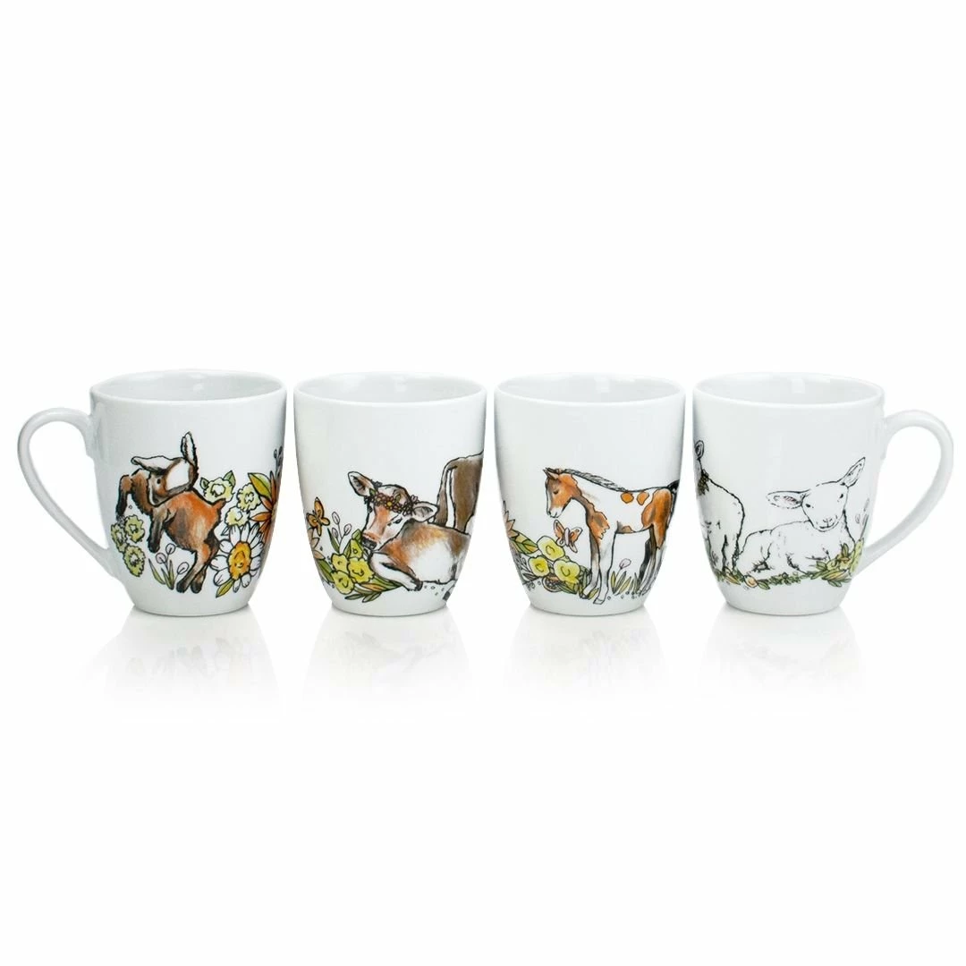 Everything Kitchens Barnyard Baby Animals 12oz Mugs (Set Of 4) | Assorted 3 Everything Kitchens Barnyard Baby Animals 12oz Mugs (Set Of 4) | Assorted