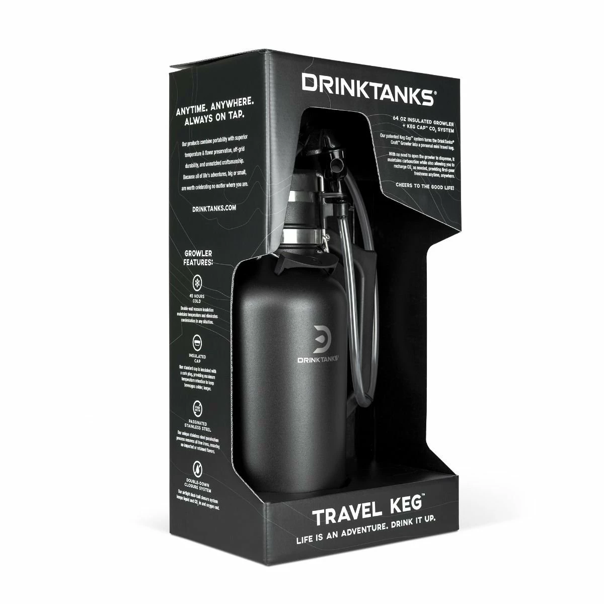 DrinkTanks 64oz Travel Keg Kit | Obsidian 4 DrinkTanks 64oz Travel Keg Kit | Obsidian - Image 2