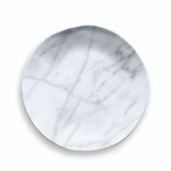 TarHong Melamine Tabletop 8.5" Round Salad Plate | Carrara Marble