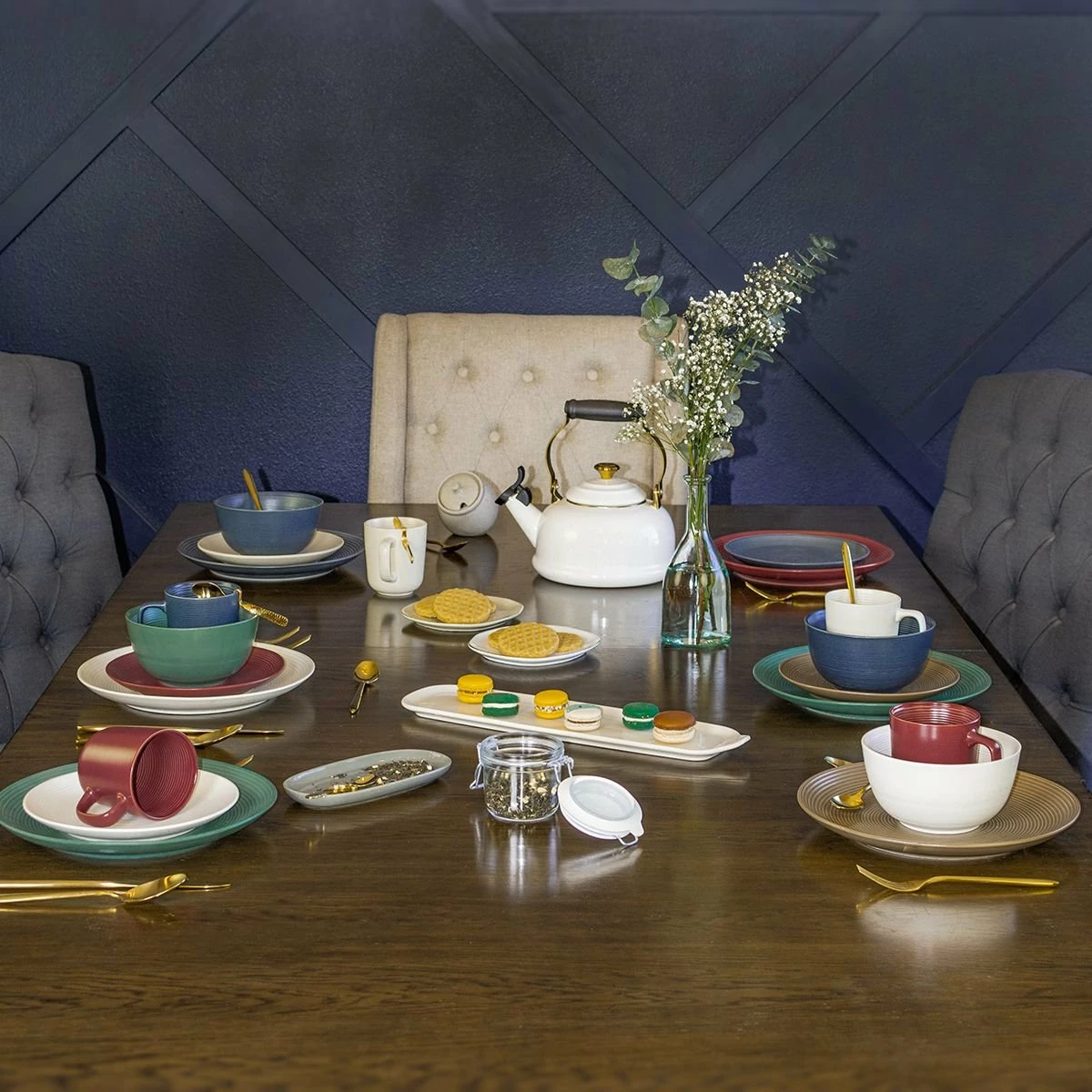 Everything Kitchens Modern Colorful Neutrals - Rippled 12oz Mugs (Set Of 4) - Matte | Ivory 8 Everything Kitchens Modern Colorful Neutrals - Rippled 12oz Mugs (Set Of 4) - Matte | Ivory - Image 6