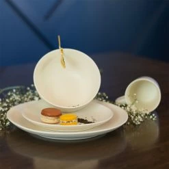 Everything Kitchens Modern Colorful Neutrals - Rippled 6" Bowls (Set Of 4) - Matte | Beige -Dinnerware Sales rippled lifestyle squares 0018 dsc0118