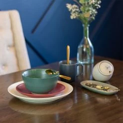 Everything Kitchens Modern Colorful Neutrals - Rippled 8" Side Plates (Set Of 4) - Matte | Red -Dinnerware Sales rippled lifestyle squares 0026 dsc0040