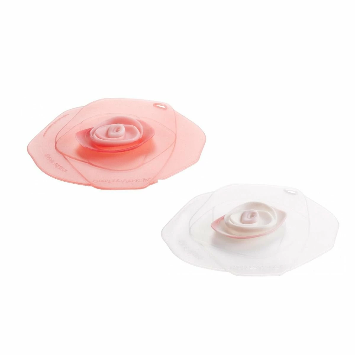 Charles Viancin Silicone Drink Covers | Rose (Set Of 2 - Candy Pink & Frozen White) 3 Charles Viancin Silicone Drink Covers | Rose (Set Of 2 - Candy Pink & Frozen White)