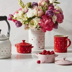 Le Creuset L'Amour Collection 14oz Mug With Heart Applique | Cerise -Dinnerware Sales rs18294 221017 lecreuset lamourcollection horiz ret 1