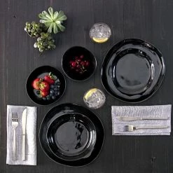 Fortessa Sandia Melamine 6.75" Coupe Bowl | Obsidian -Dinnerware Sales sandia black arezzo brushed veranda
