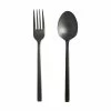 Fortessa Arezzo Brushed Black Serving Fork & Spoon Set