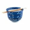 Fuji Merchandise 5" Noodle Bowl & Chopsticks | Blue Dragonfly -Dinnerware Sales sf525 5039